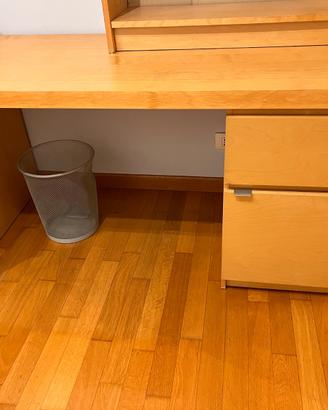 IKEA MALM + BILLY – Scrivania con Libreria – Legno