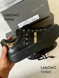 Scarpe Nero Giardini Sneakers nere donna in pelle