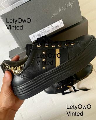 Scarpe Nero Giardini Sneakers nere donna in pelle