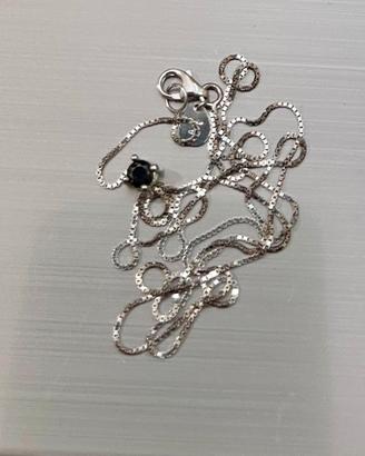 collana oro 750% con diamante Davite e D. - NUOVO-