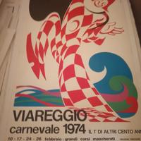 manifesto poster pubblicitario Viareggio Carnevale