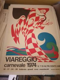 manifesto poster pubblicitario Viareggio Carnevale