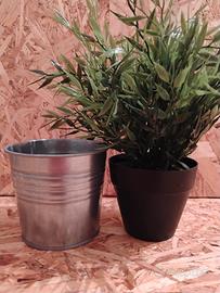 13 piante ikea + 13 vasi alluminio 