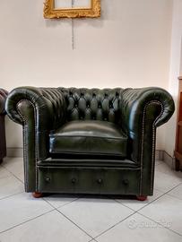 Poltrona chesterfield chester nuova inglese verde 