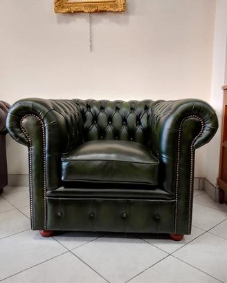 Poltrona chesterfield chester nuova inglese verde 