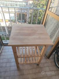 Carrello da cucina IKEA BEKVÄM in legno con ruote