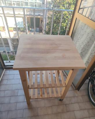 Carrello da cucina IKEA BEKVÄM in legno con ruote