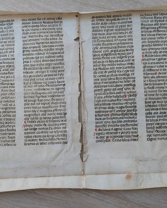 Antico foglio a stampa gotica latina,  Legenda 