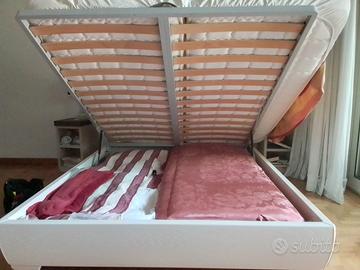 Letto contenitore frassino bianco 