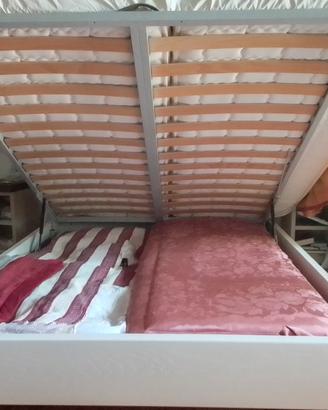 Letto contenitore frassino bianco 