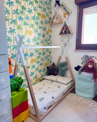 Lettino in legno childhome modlo tenda montessori