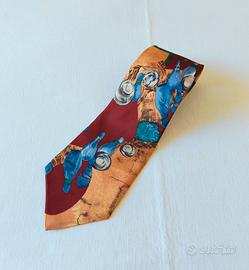 Cravatta vintage a tema bowling, 100% seta