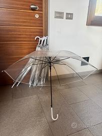 Set ombrelli trasparenti da pioggia x matrimonio