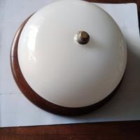 plafoniera vetro e legno 