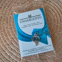 Ciondolo mongolfiera in bronzo argentato UnoAerre