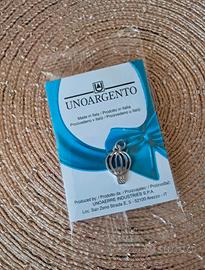 Ciondolo mongolfiera in bronzo argentato UnoAerre