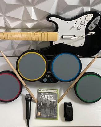 Rock Band Xbox 360 chitarra microfono batteria