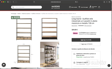 Scaffale legno e metallo PERFETTO STATO