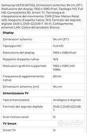 smart tv samsung  37 pollici