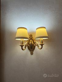 Set 6 applique classiche dorate con paralumi