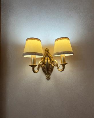 Set 6 applique classiche dorate con paralumi