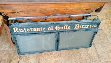 Tabella Insegna in Metallo Vintage Ex Locale