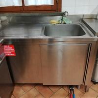 Lavello Inox Armadiato con Ante Scorrevoli 1 Vasca