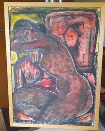 Quadro dipinto nudo di donna