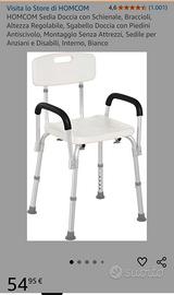 sedia per doccia regolabile Homcom