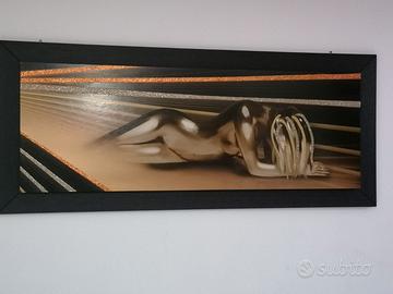 Quadro con cornice wengè come nuovo