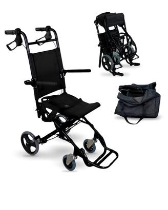 Sedia a rotelle da trasporto pieghevole ergonomica