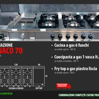 Cucina completa professionale a Gas mod. MONACO 70