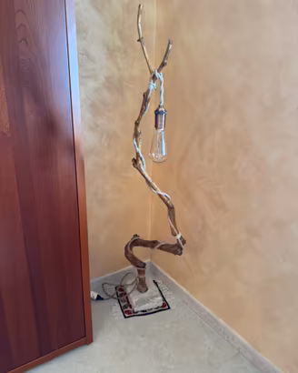 Lampada da Terra Ulivo e Pietra - Fatto a Mano