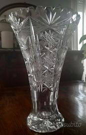 Vaso portafiori in cristallo molato retrò  vintage