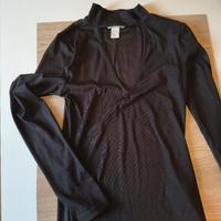 Maglia manica lunga scollata collo lupetto