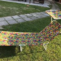 Lettino prendisole, ombrellone e base