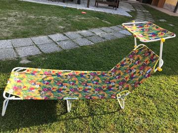 Lettino prendisole, ombrellone e base