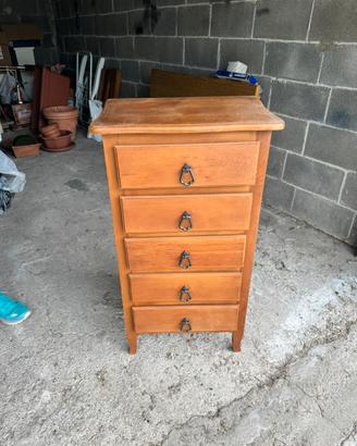 Cassettiera in legno 5 cassetti stile classico