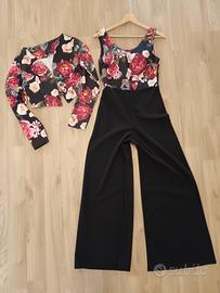 Tuta elegante donna floreale con giacchino
