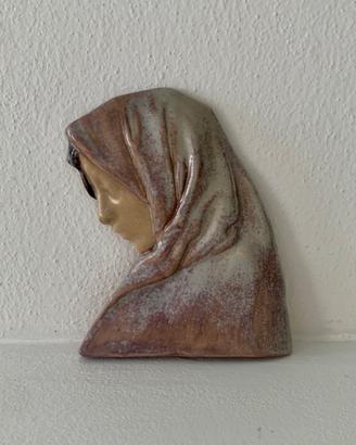 Formella ceramica arte CS1979 profilo donna velata