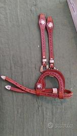 Testiera per cavallo in cuoio fatta a mano