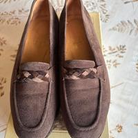 Mocassini marroni scamosciati donna