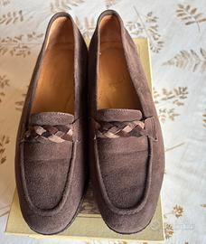 Mocassini marroni scamosciati donna