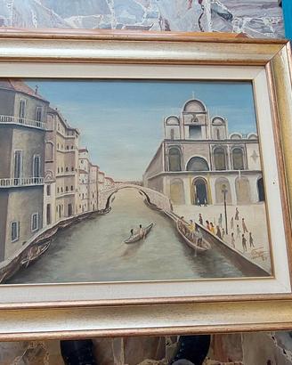 Dipinto Vintage olio Tela Firmato, G Isolani  93 x
