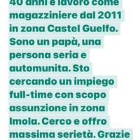 Valuto lavoro full time zona Imola