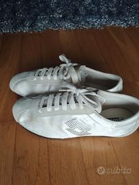 Scarpe Lotto bianche in raso e Swarovski. Uniche