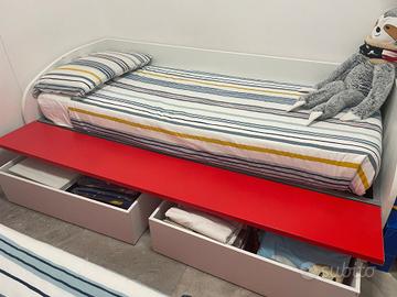 Struttura letto singolo con vano cassetti