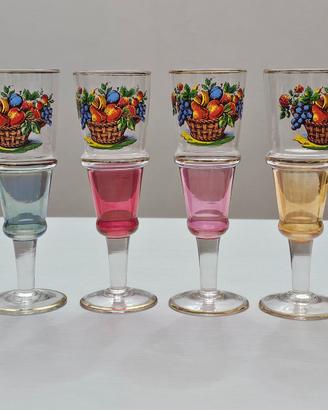SET 6 BICCHIERI ARLECCHINO VINTAGE COLLEZIONE/USO