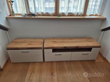 Mobile TV soggiorno modulare 140 cm + 80 cm con ca