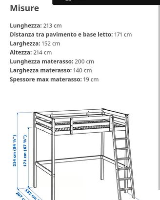 Letto a soppalco Ikea  modello Stora 